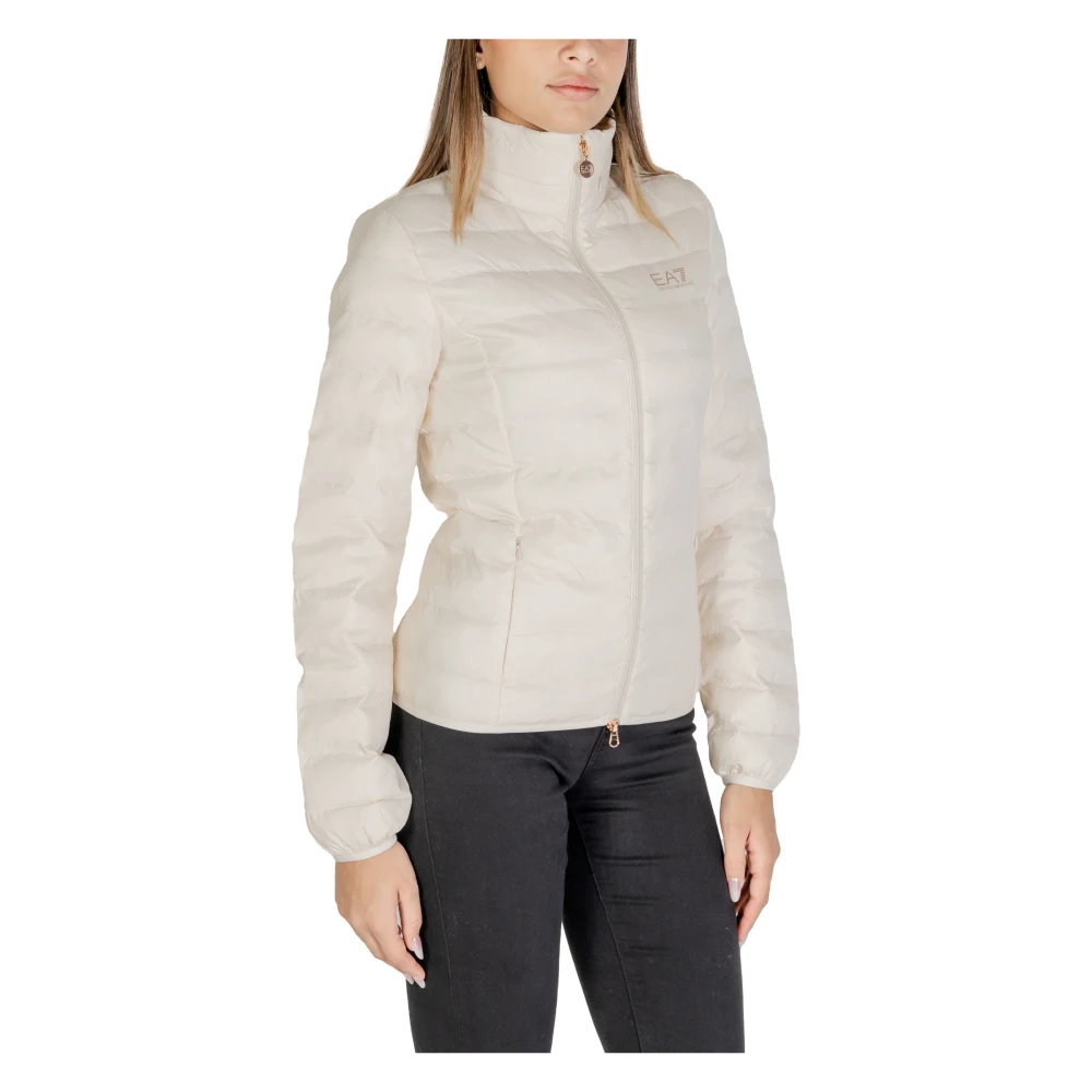 Emporio Armani EA7 Nylon Jas Herfst Winter Collectie Vrouwen Beige Dames