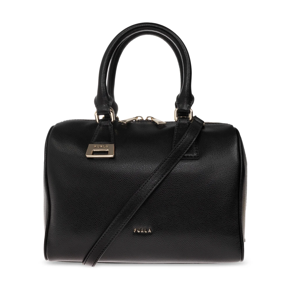 Furla Black Olivia Boston Bag S Nero Ares Soft Textured Leather Woman - Image 3