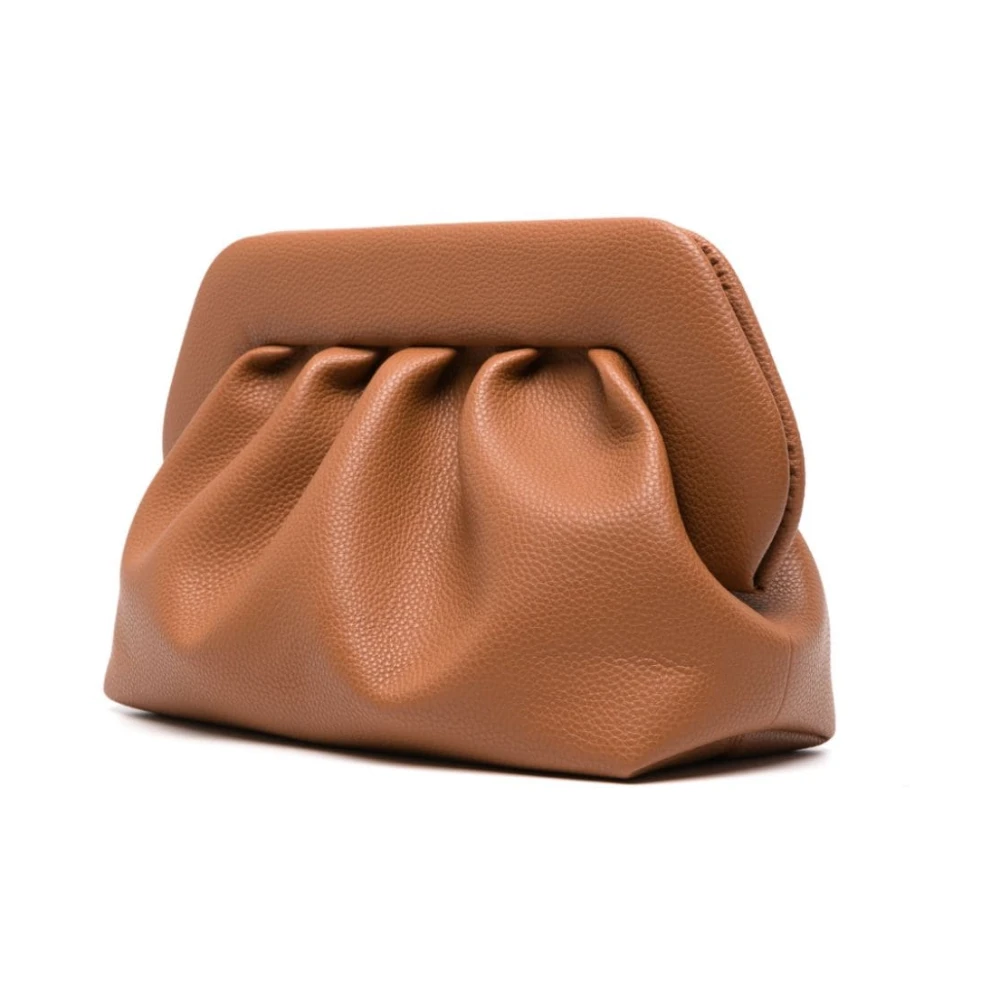 THEMOIRè Auburn Brown Opgehaalde-Detail Clutch Brown Dames
