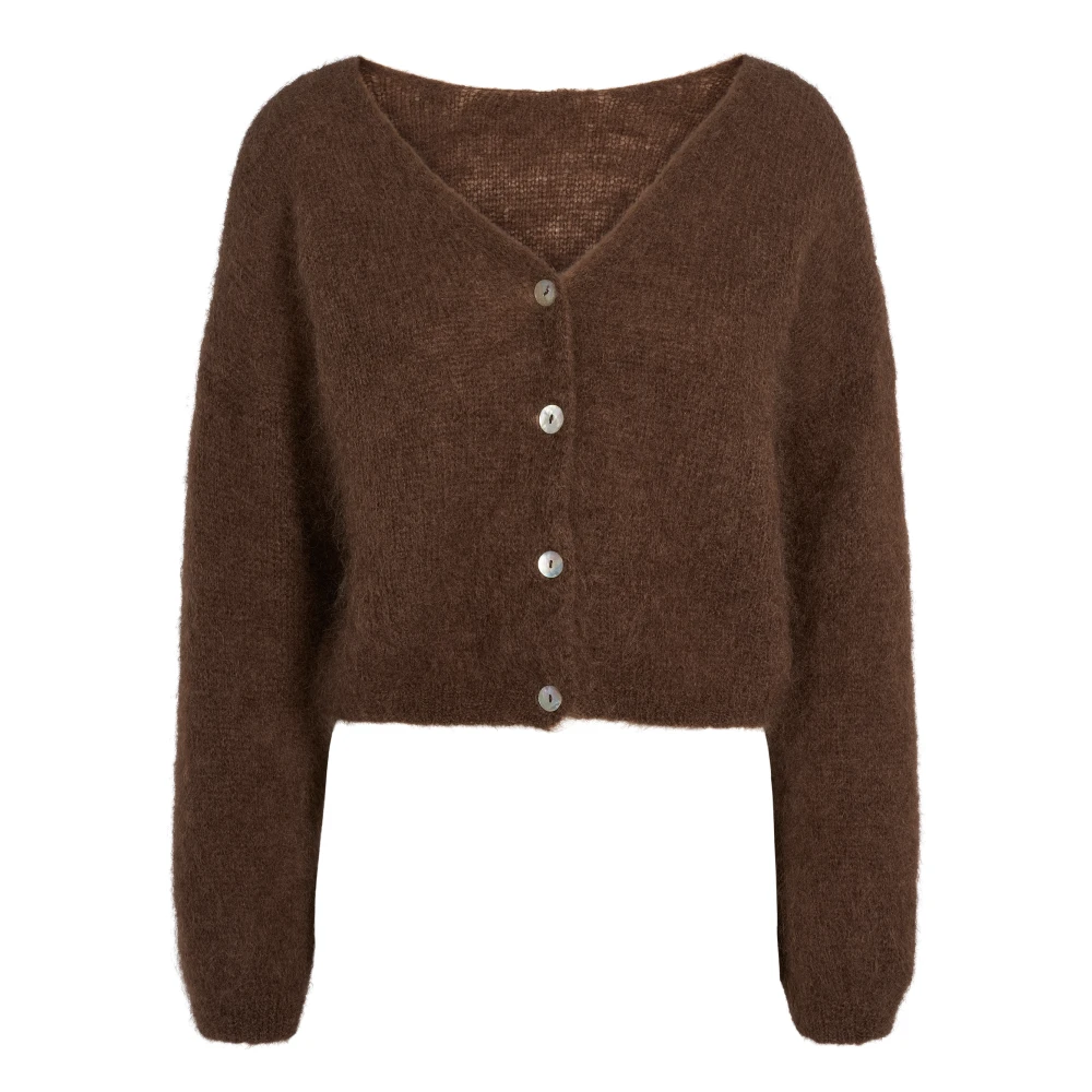 Mohair Cropped Cardigan Cocoa