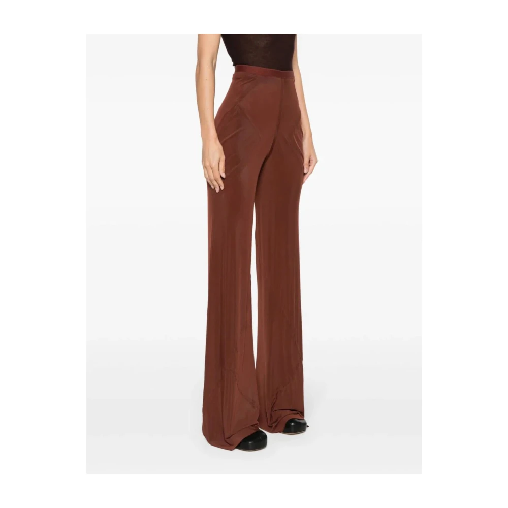 Rick Owens Wide Trousers Brown Dames