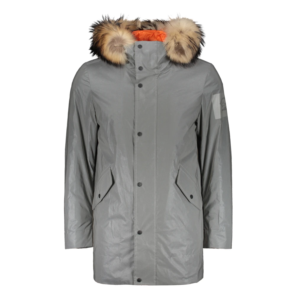 PAUL & SHARK Reflecterende parka met berenbont Gray Heren