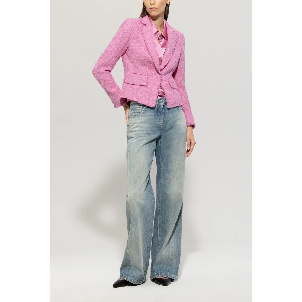 LUISA CERANO Vintage Tweed Blazer met Mal-Tinto Pink Dames