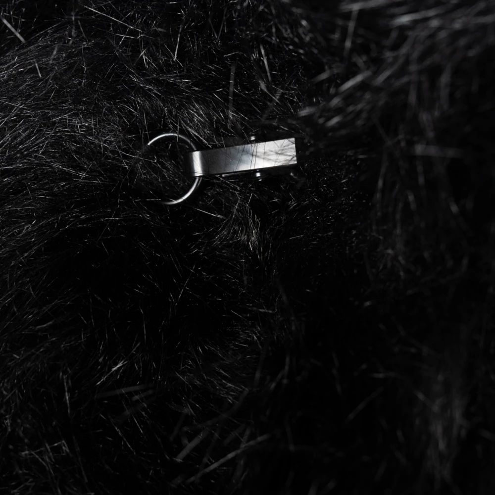 Misbhv Zwarte Faux Fur Jas met Rits Black Dames
