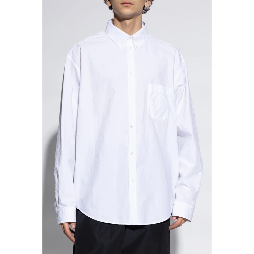Balenciaga Katoenen shirt met zak White Heren