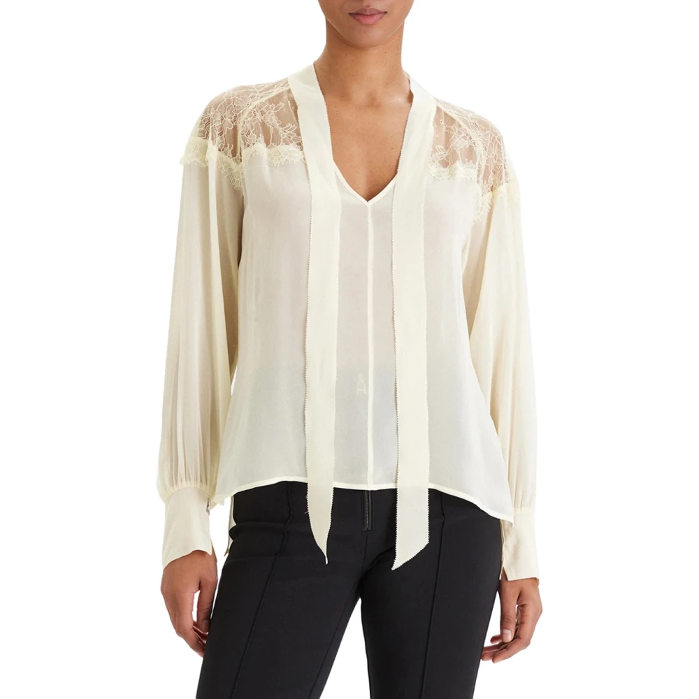 Patrizia Pepe Women's Beige Blouses, S, Georgette Blouse