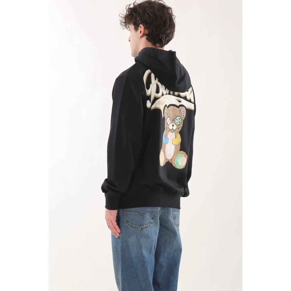 Barrow Bear Back Print Hoodie Black Heren