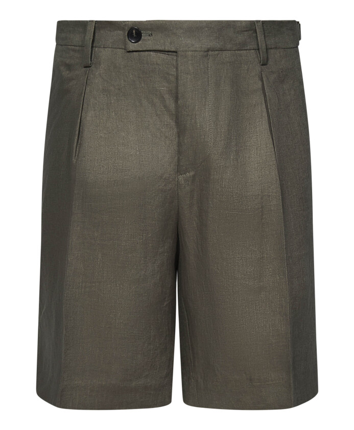 shorts-en-lin-vert-avec-style-militaire