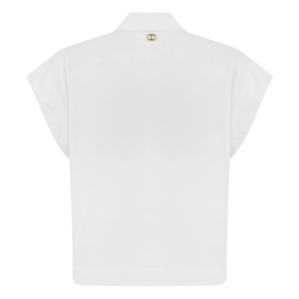 Twinset Witte Katoenen Shirt Kimono Stijl White Dames