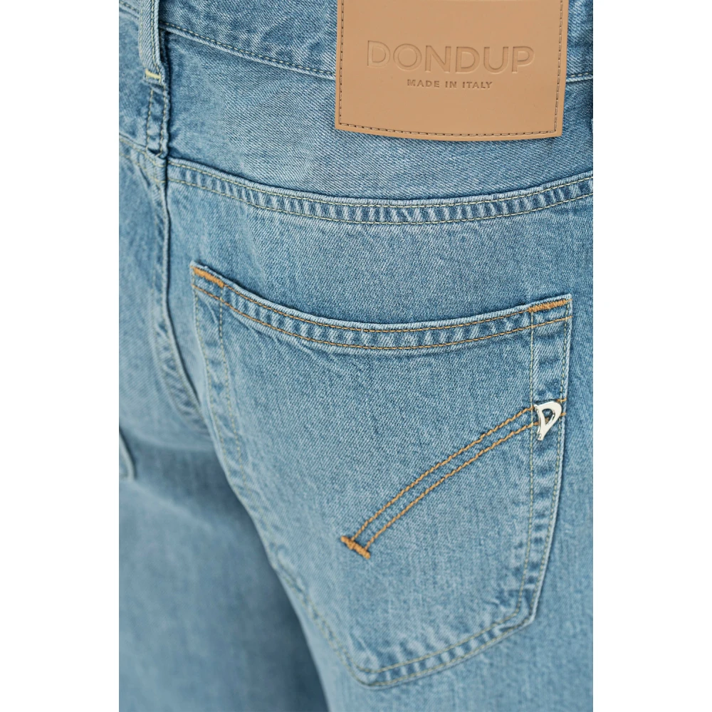 Dondup Blauwe Wijde Pijp Broek met Zakken Blue Dames