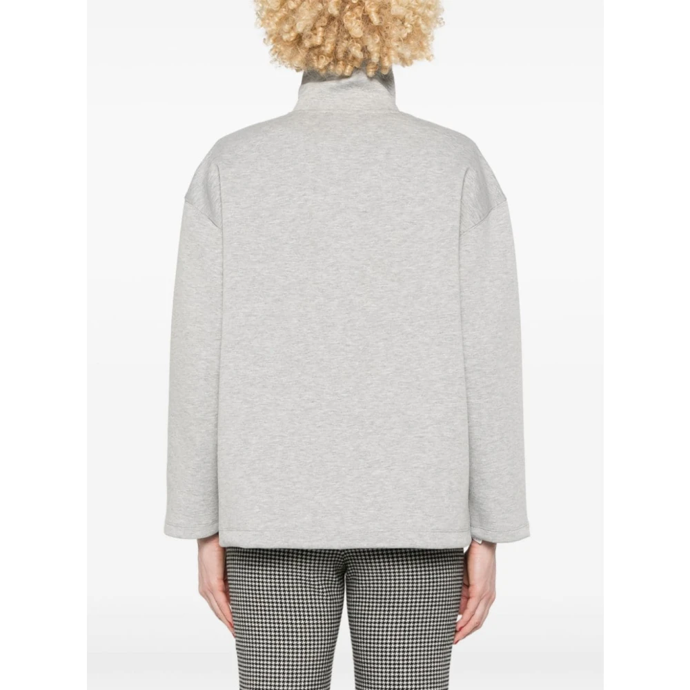 pinko Grijze V-hals gebreide trui met rits Gray Dames