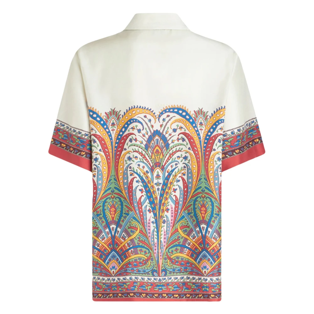 ETRO Casual korte mouw zijden overhemd wit Multicolor Dames