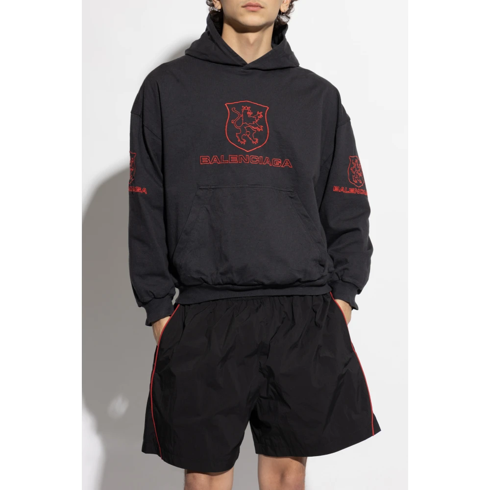 Balenciaga Sweatshirt met gekreukeld effect Black Heren