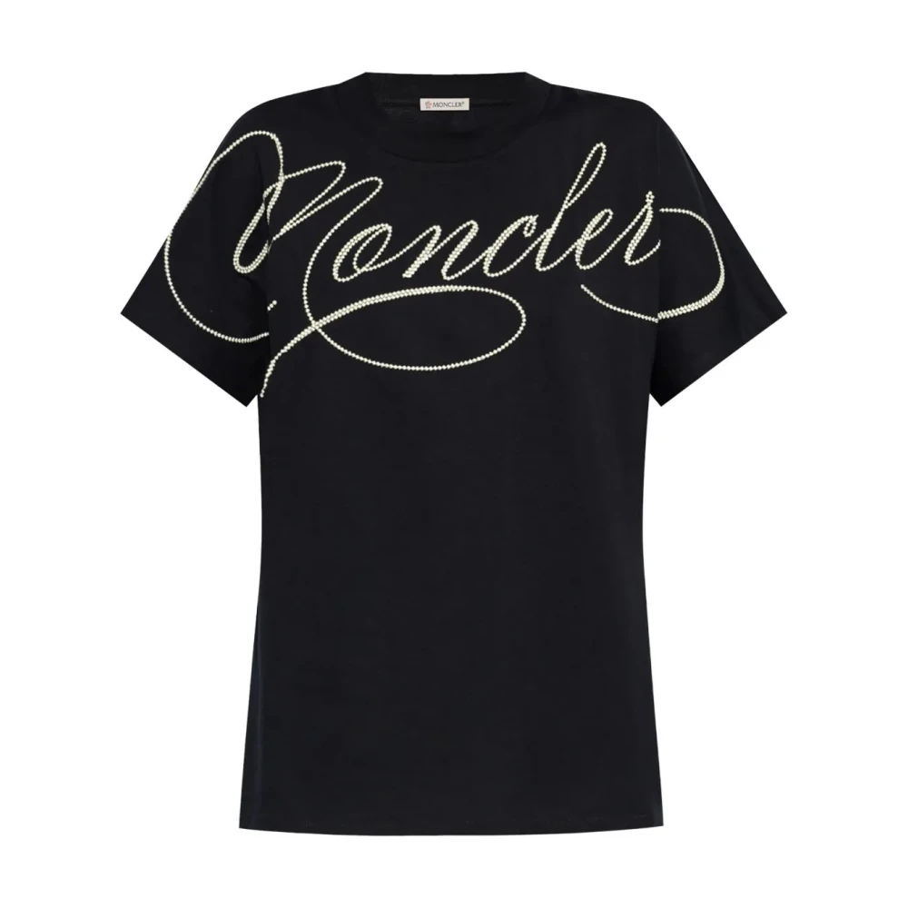 Moncler - Tops > T-Shirts - Black - Moncler - Modalova