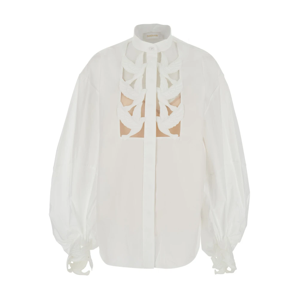 Zimmermann Women's White Luna Applique Blouse