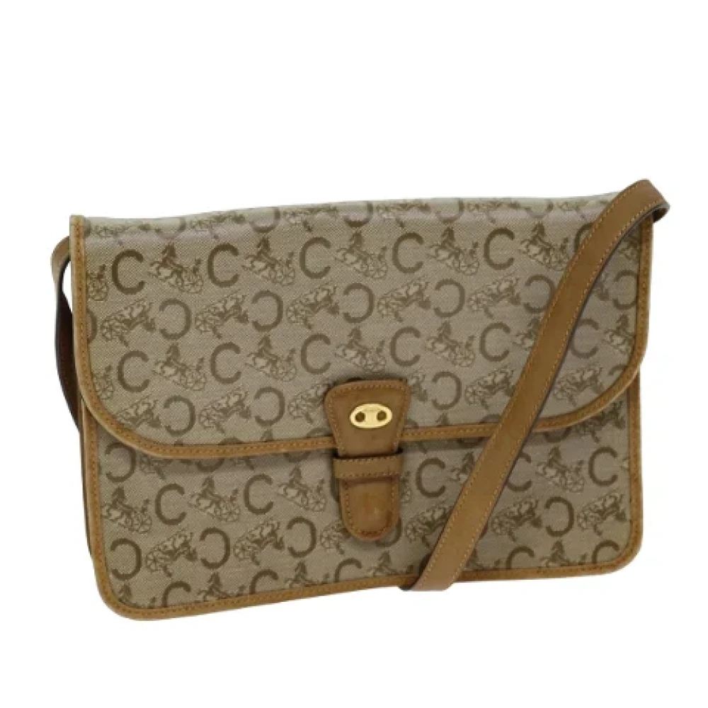 Celine Vintage Pre-owned Canvas shoulder-bags Beige Dames