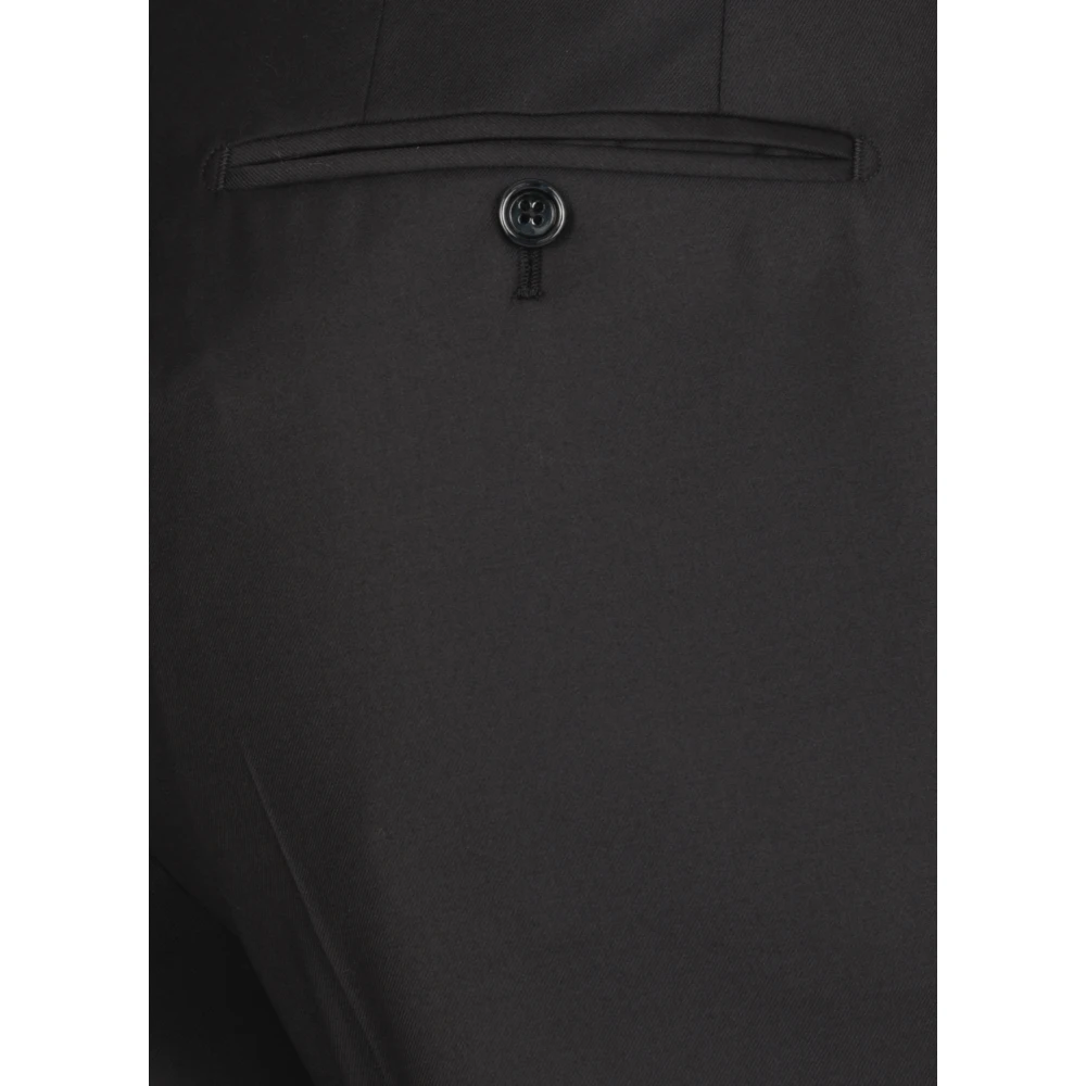 Lardini Zwart wollen pak met pieklapel Black Heren