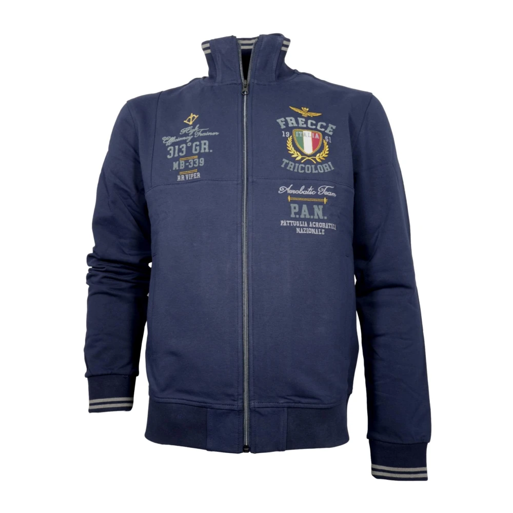 Aeronautica militare Full-Zip Sweatshirt Blue Heren