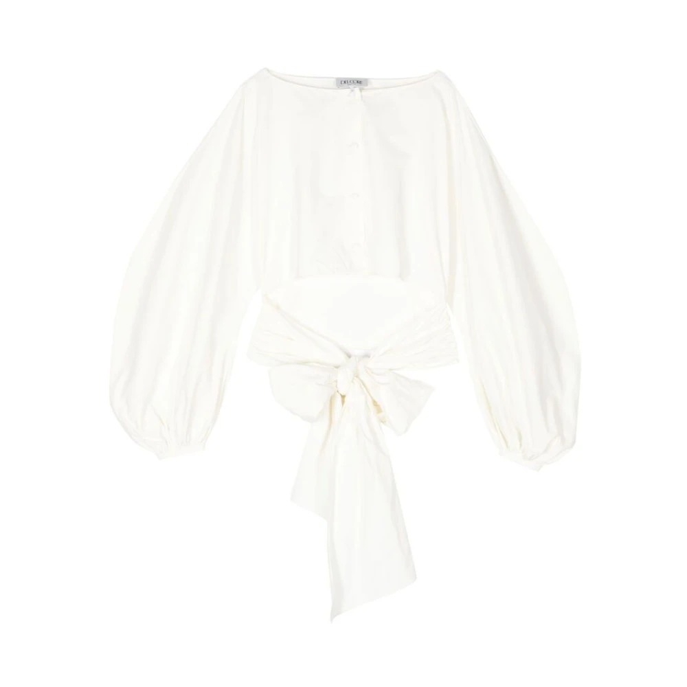Del Core Poplin Bootnek Top White Dames