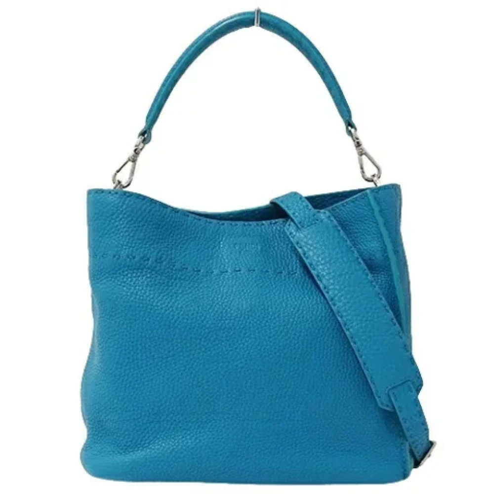 Fendi Vintage Pre-owned Leather shoulder-bags Blue Dames