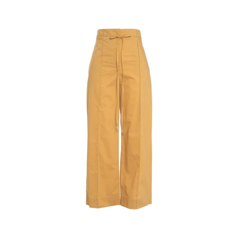 Liu Jo Vrouw Geel Wijde Pijpen High-Waisted Broek