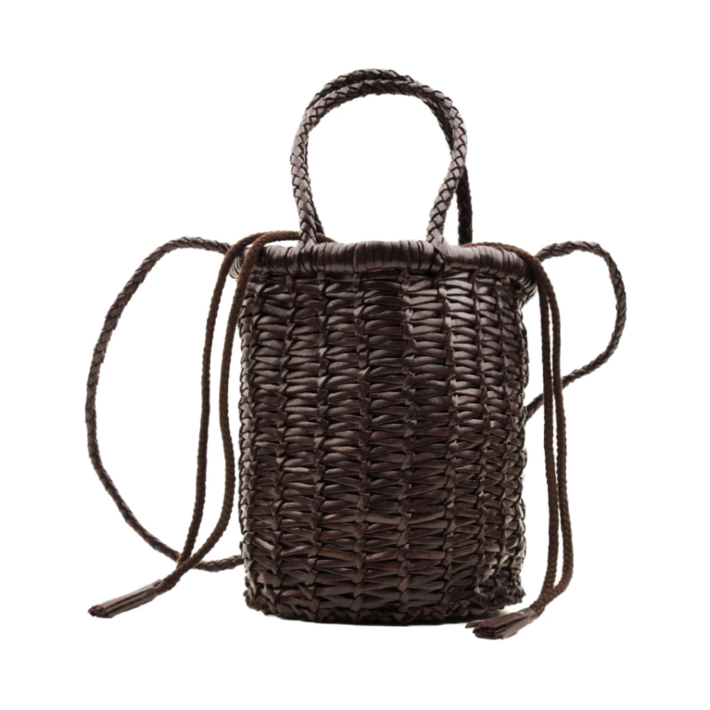 Dragon Diffusion Brown Handwoven Leather Bucket Bag In - Female - Bucket Bags - One Size - Bags