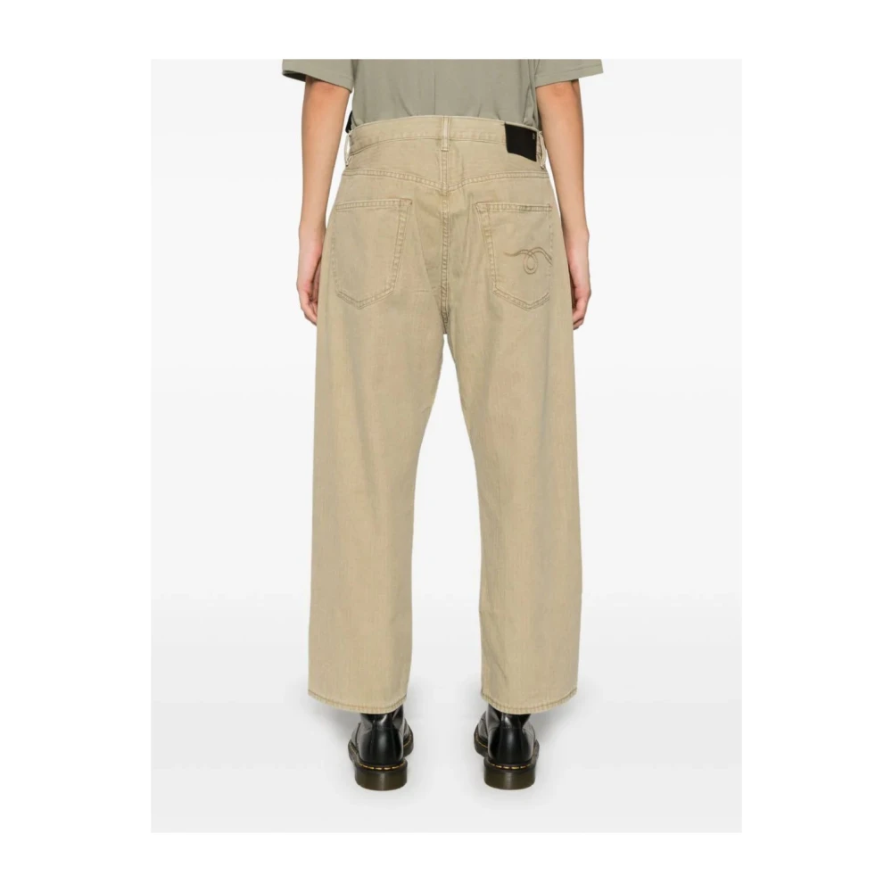 R13 Khaki Herringbone Twill X-Bf Jeans Brown Dames