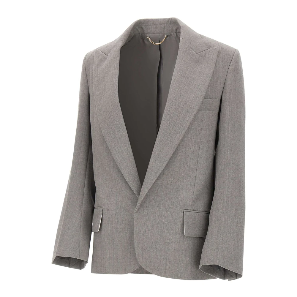 Victoria Beckham Women's Gray Sculptural Sleeve Jacket - Blazers - 2XS - Jackets