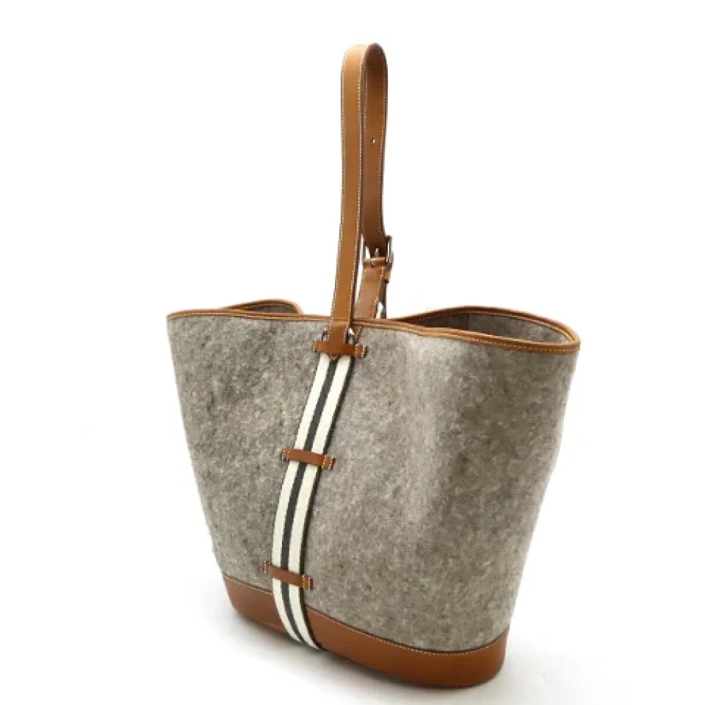Hermès Vintage Pre-owned Canvas shoulder-bags Gray Dames