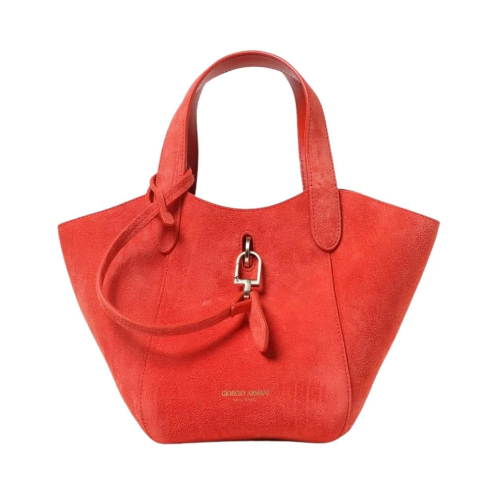 Giorgio Armani Women's Orange Suede Mini Bag Top Zip Closure