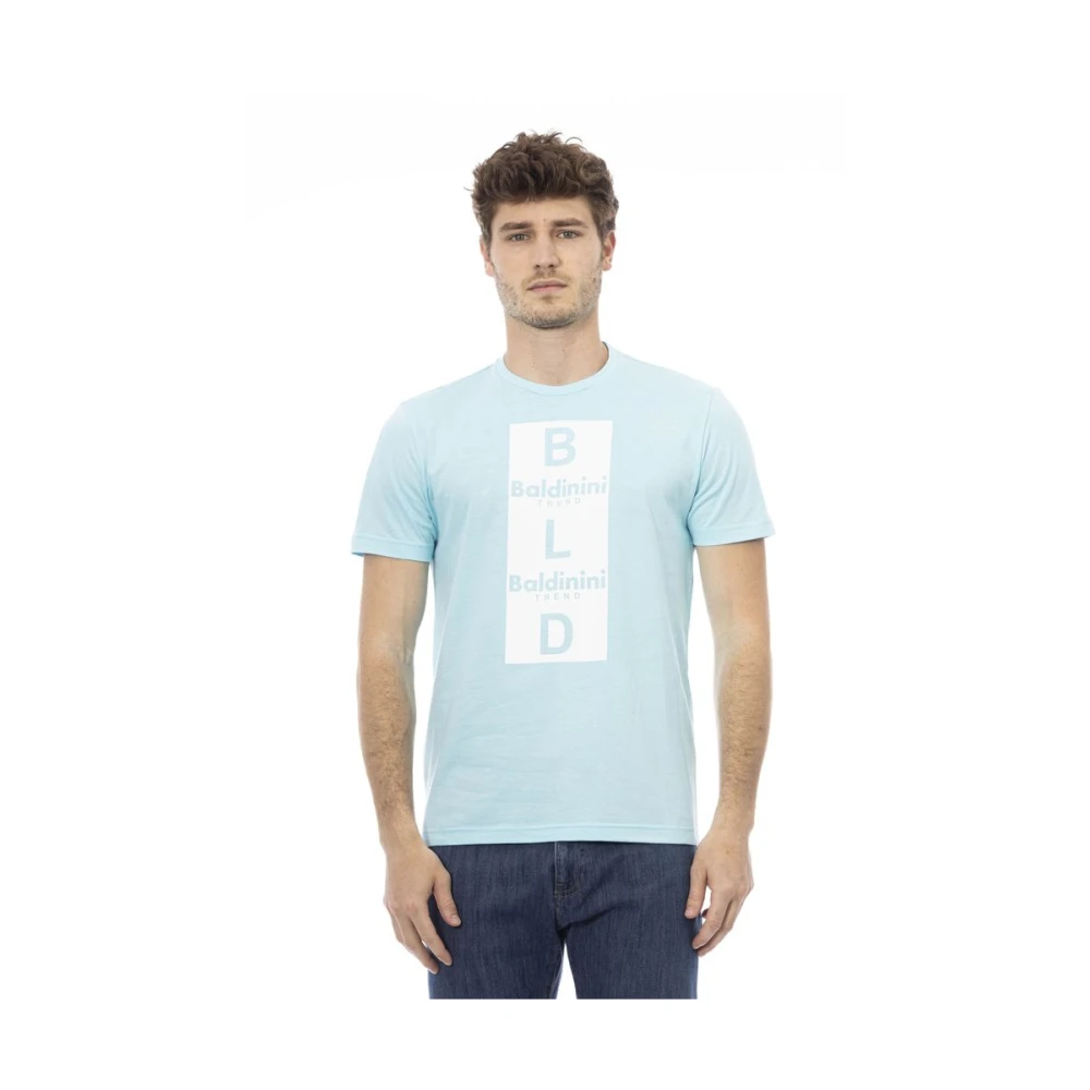 Baldinini Elegante lichtblauwe katoenen T-shirt Blue Heren