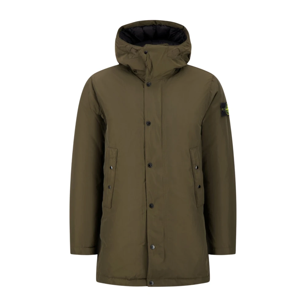 Stone Island Men's Grey Long Padded Feather Parka With Water-Repellent Treatt - Image 2