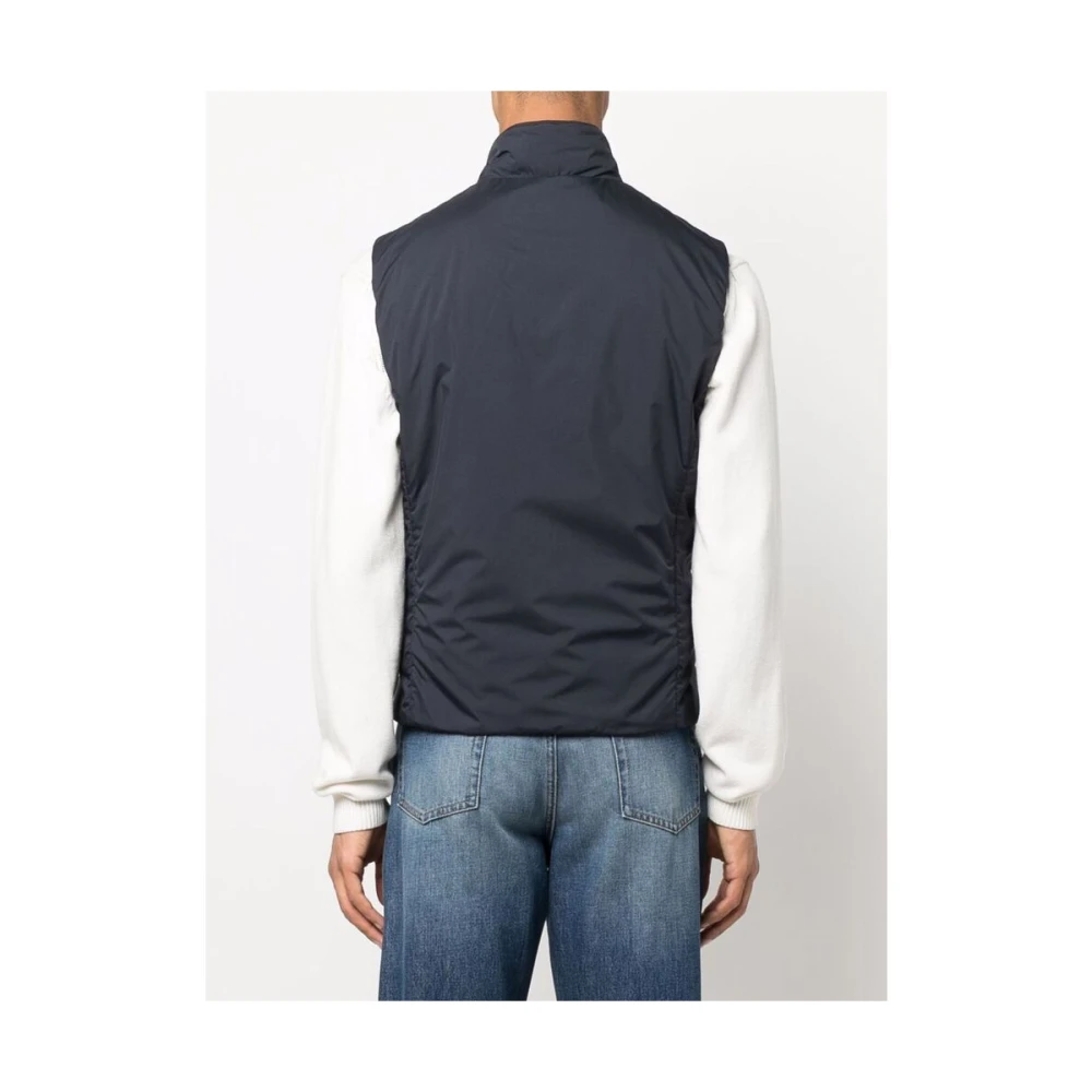 Moorer Navy Mouwloos Hoge Hals Buitenkleding Blue Heren