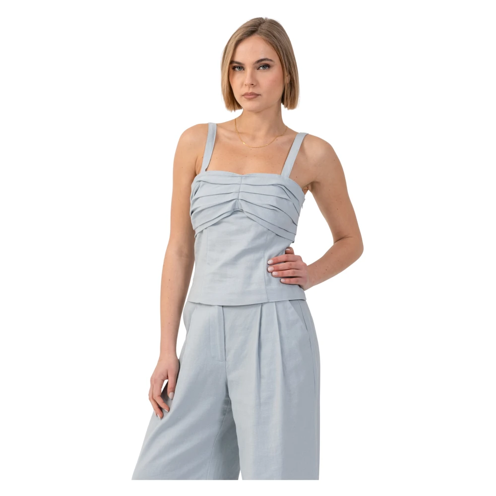 Kocca Donna Blu - Elegante Top Sagomato Con Spalline - Tops - L