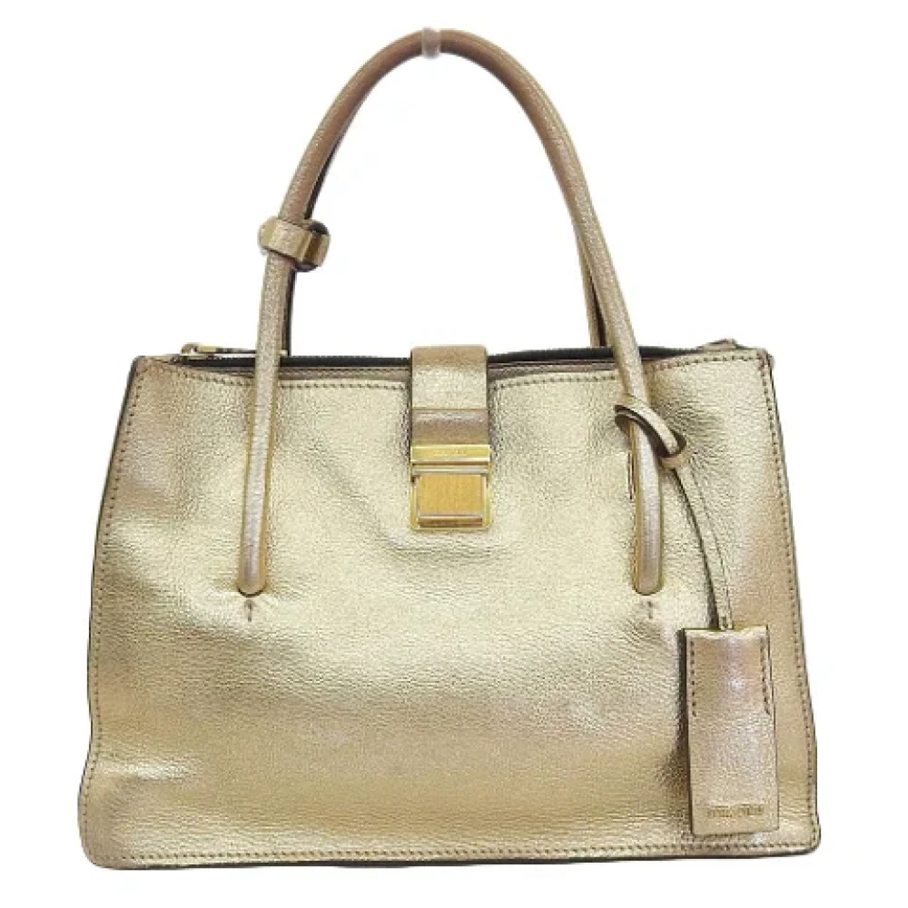Miu Pre-owned Leather handbags Yellow Dames