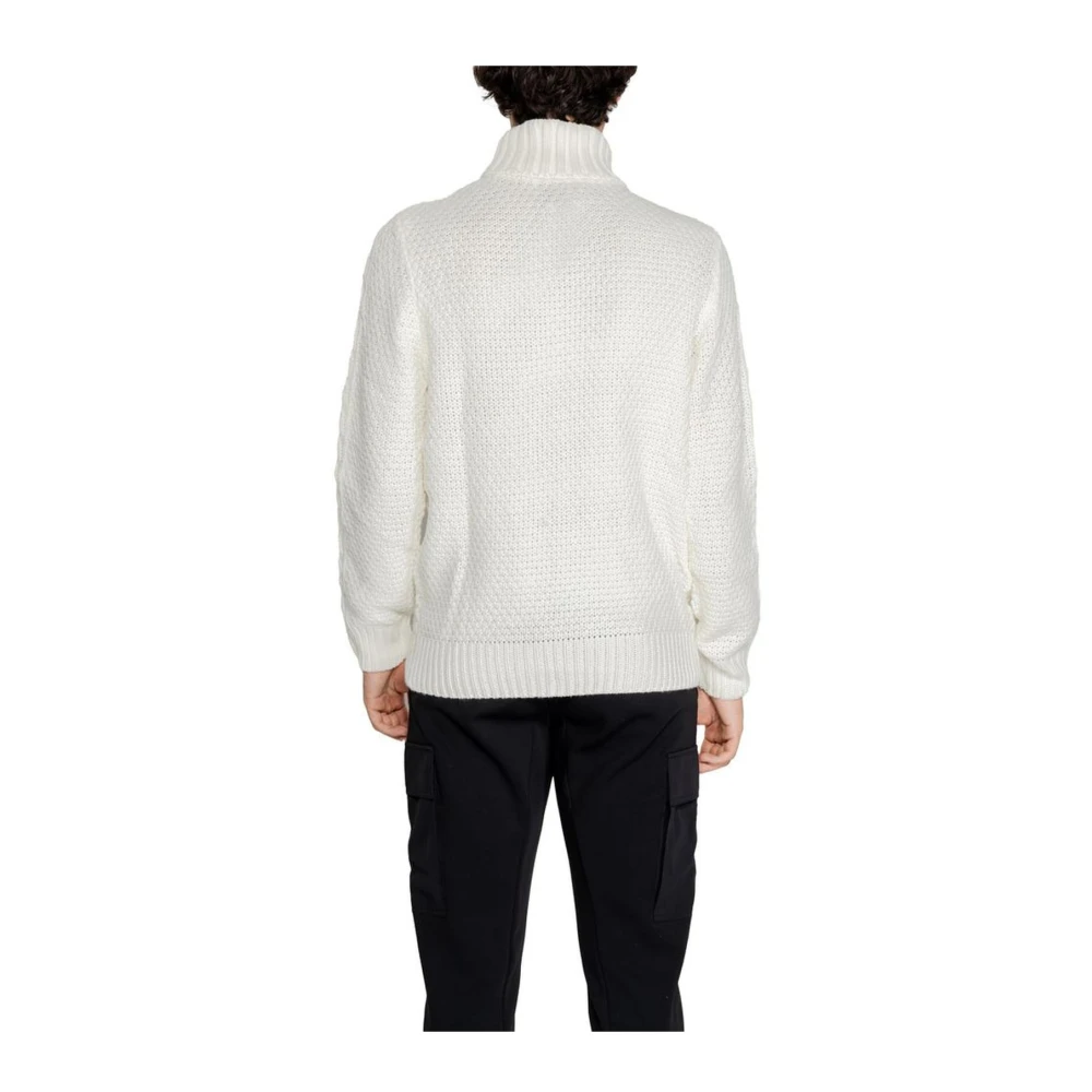 Gianni Lupo Witte Gebreide Trui Heren Collectie Herfst Winter White Heren