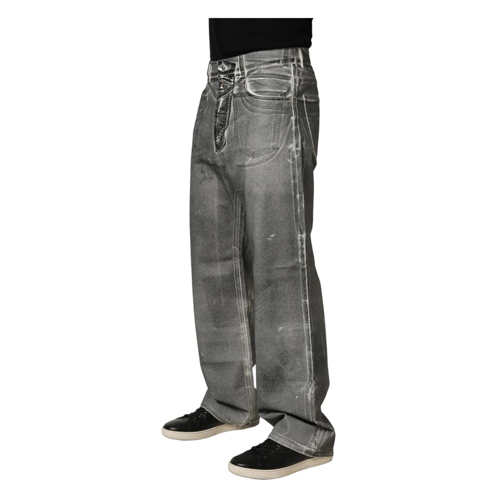 Dolce & Gabbana Mid Waist Straight Denim Jeans - Male - Straight Fit Jeans - Gray - S - Jeans - Image 2