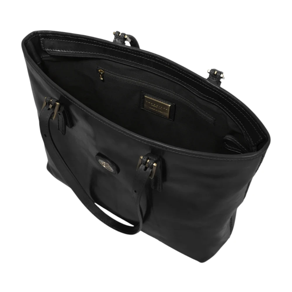 The Bridge Elegante Zwarte Leren Schoudertas Black Dames