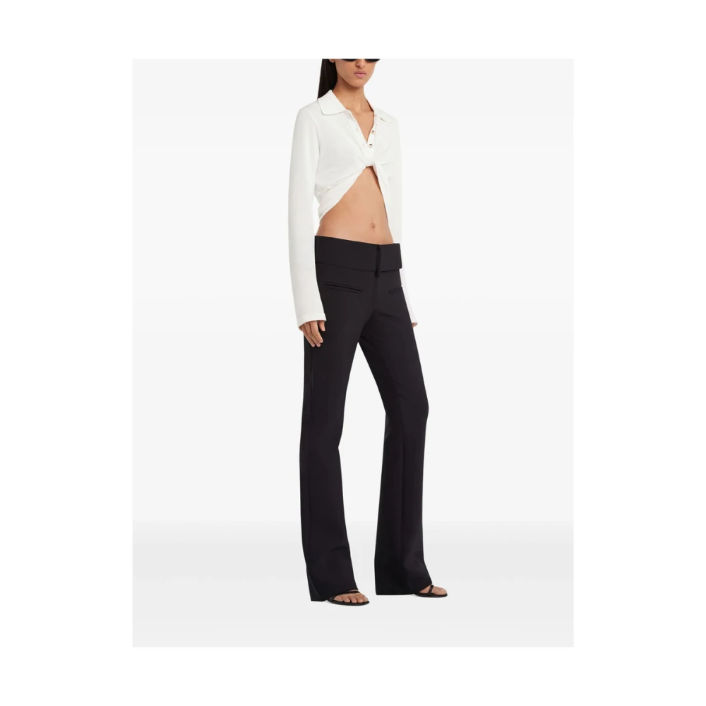 Courrèges Witte Twist Sweater met Brede Revers White Dames