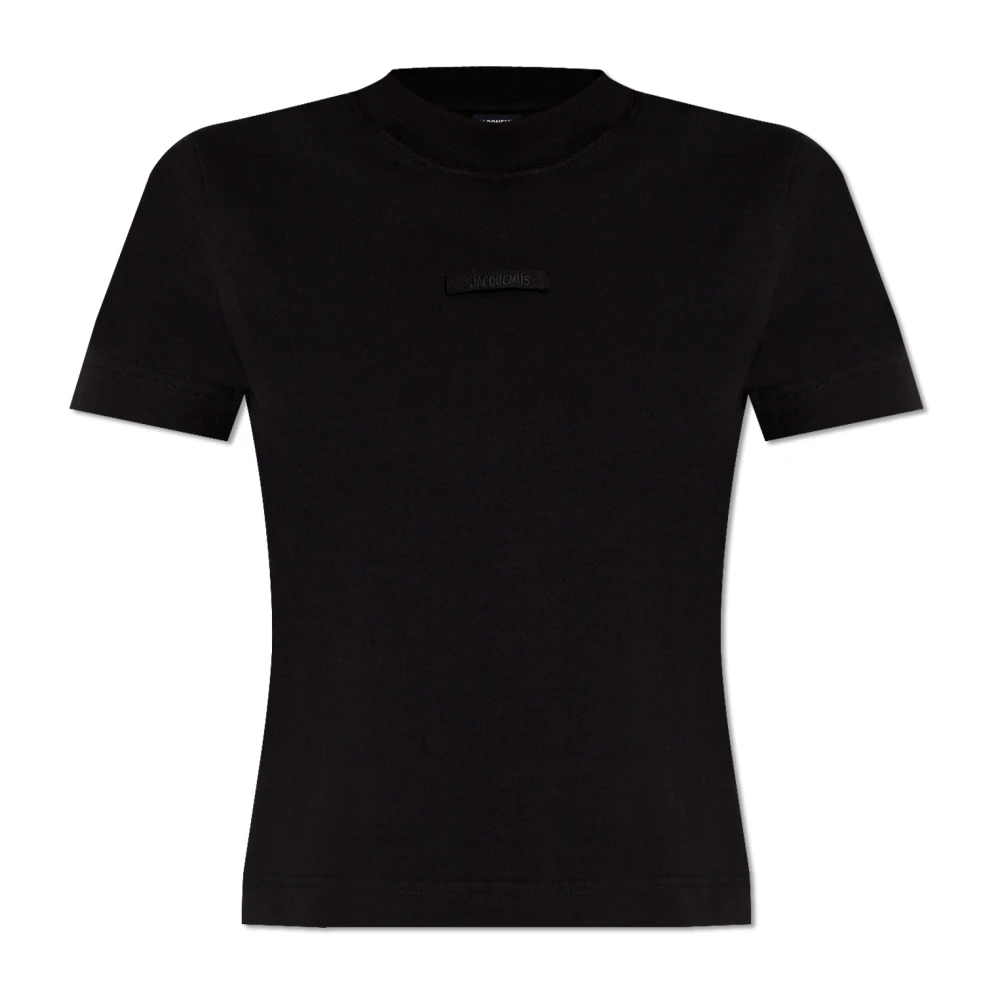 Jacquemus T-shirt met logo Black Dames
