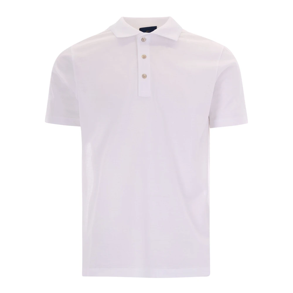 Paul & Shark Men's White Polo Shirts, M, Finta Tre Bottoni