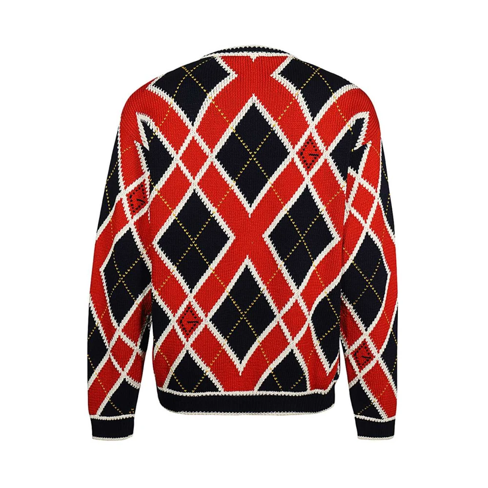 Gucci Diamantenpatroon Katoenen Trui Multicolor Heren
