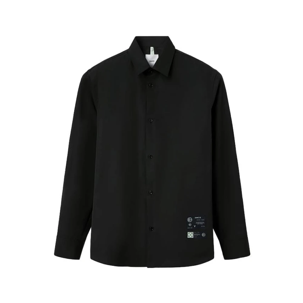 Oamc Zwart Geweven Mark Shirt Button-Down Black Heren