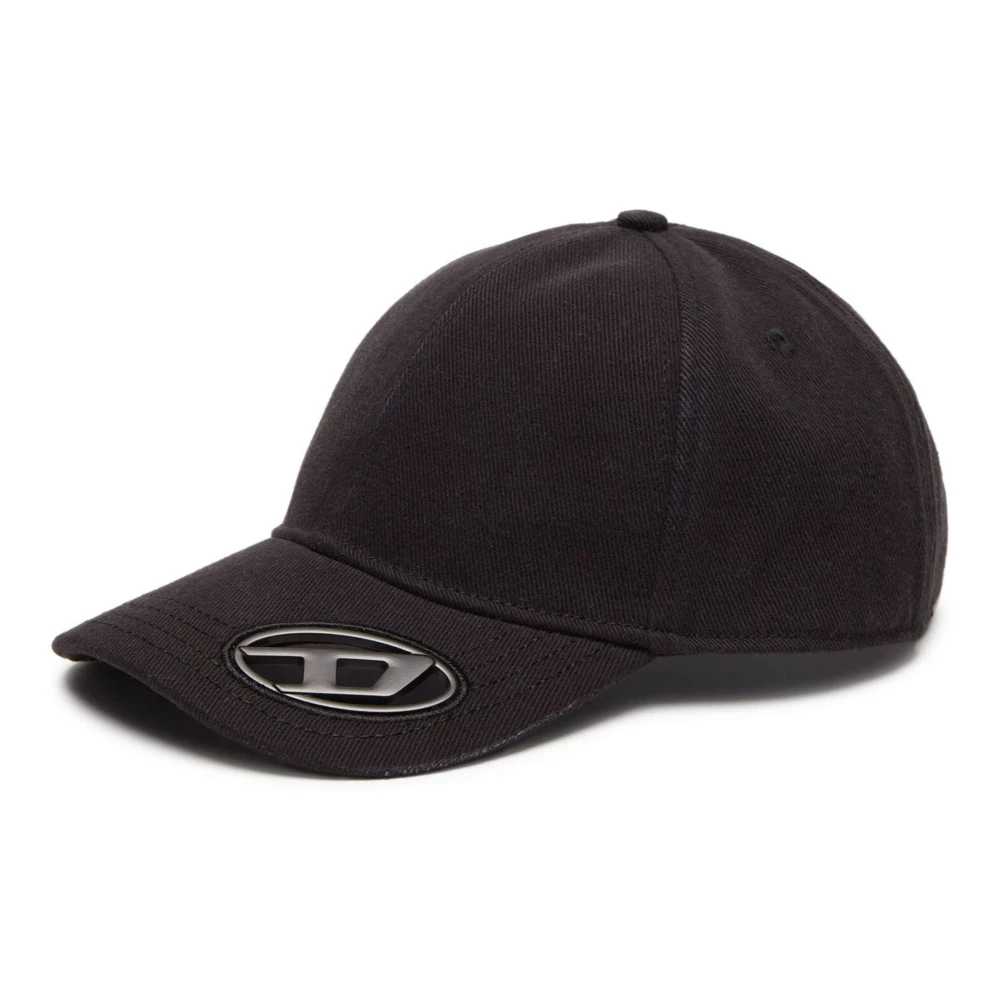Diesel Men's Black Hats & Caps, S, Baseball Cap