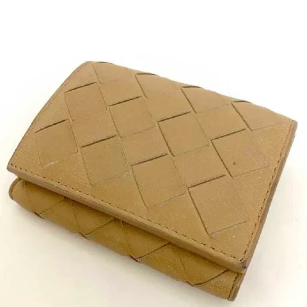 Bottega Veneta Vintage Pre-owned Leather wallets Beige Dames