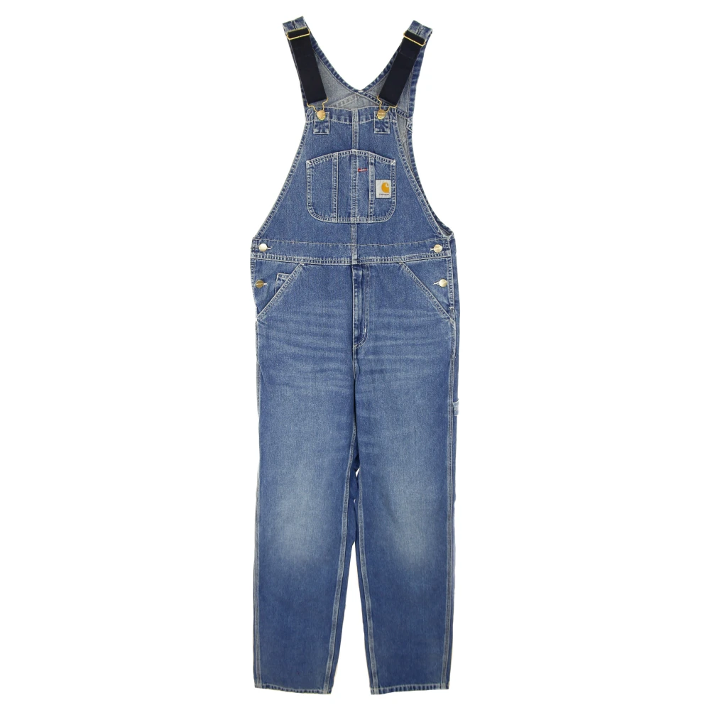 Carhartt Wip Blå Stone Washed Bib Overall Jeans Blue, Herr