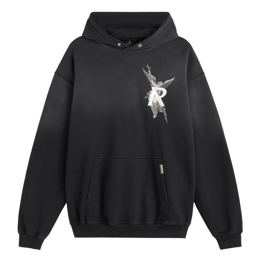 Represent Vintage Archangel Hoodie in Stained Black Heren
