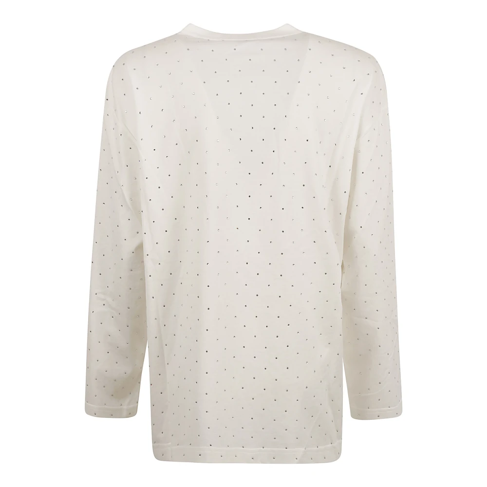Fabiana Filippi Witte Trui met Strass Detail White Dames