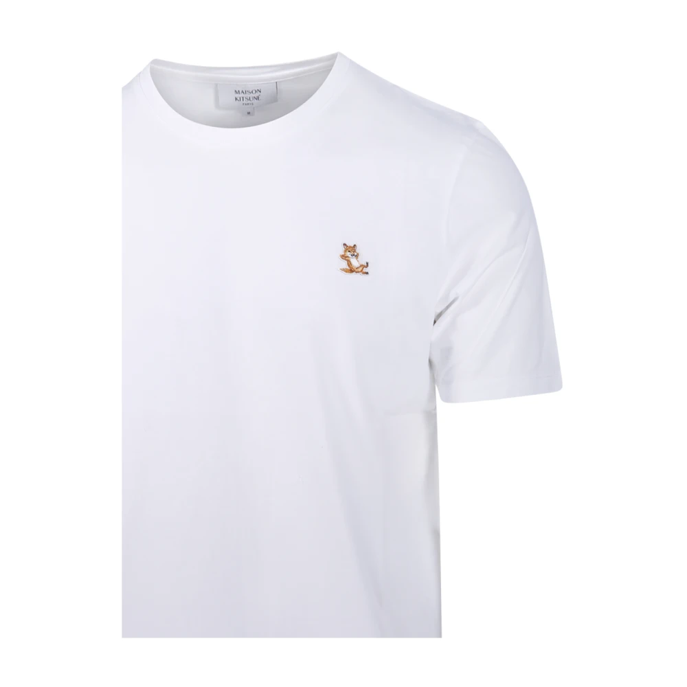 Maison Kitsuné Fox Patch T-shirt White Heren