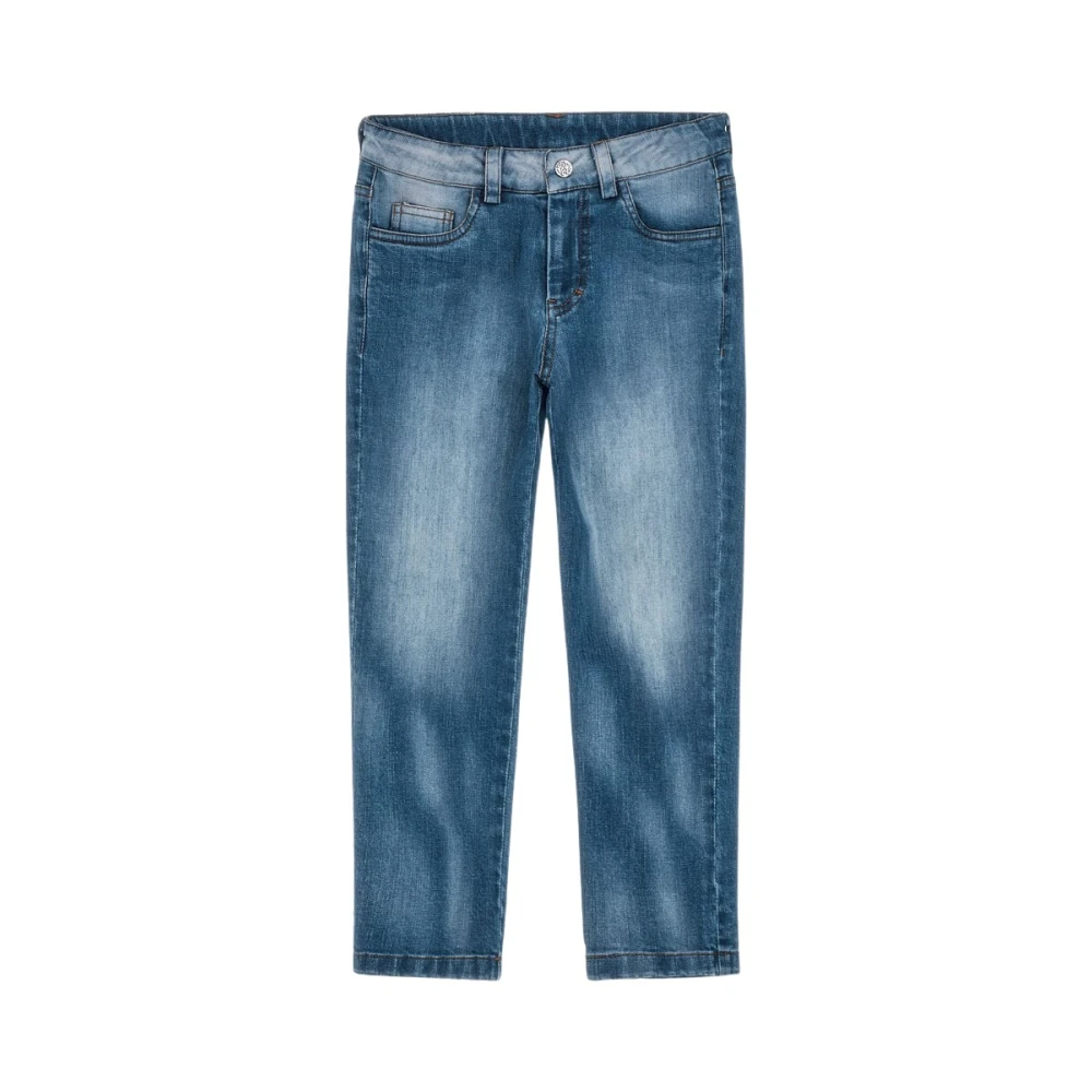 Roberto Cavalli Blue Jeans, Male, 8 Y, Logo Jeans Made In Italy